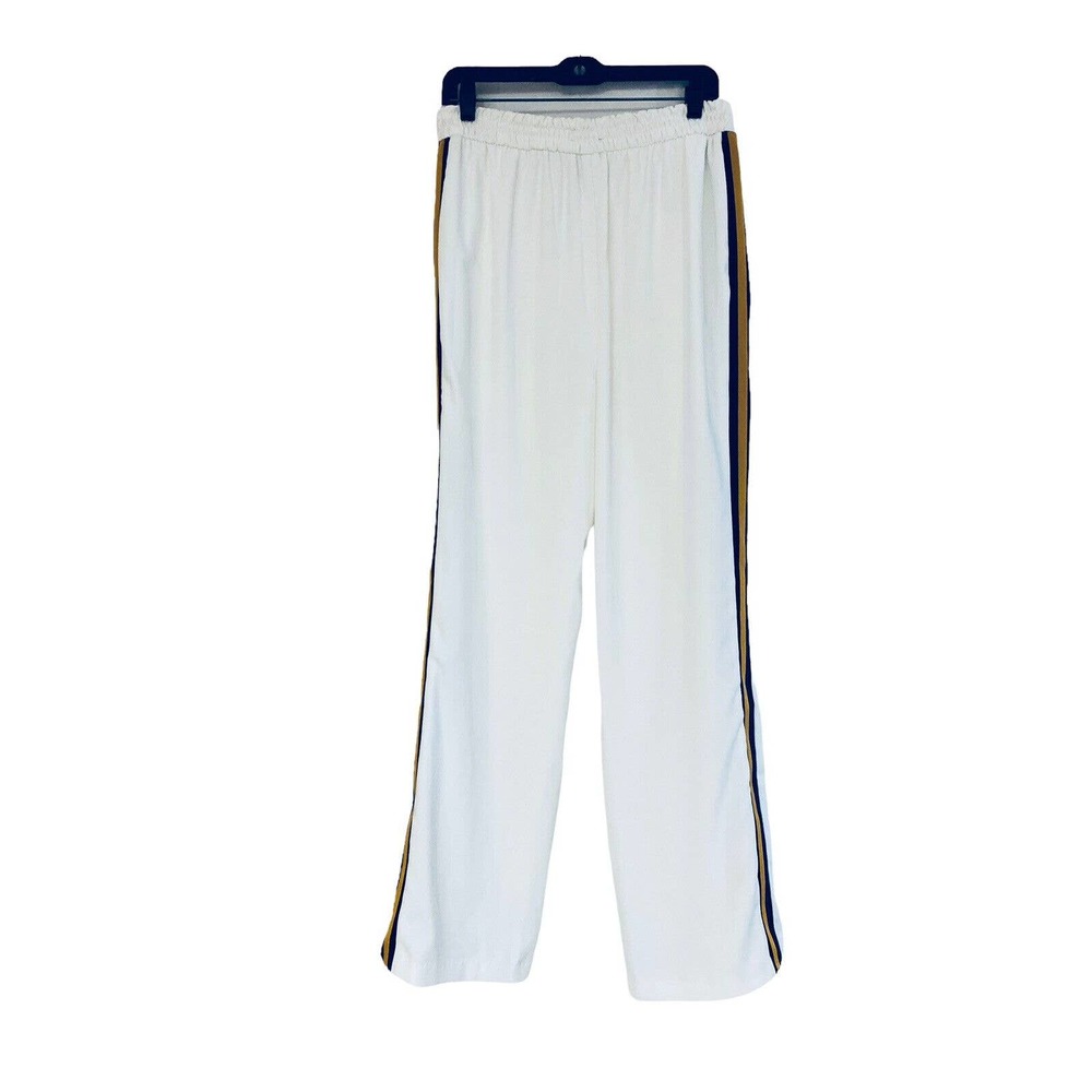 3/$15 Ashro Crepe Flat Front Sporty Side Stripe Womans Career Office Casual Pant - Picture 3 of 11